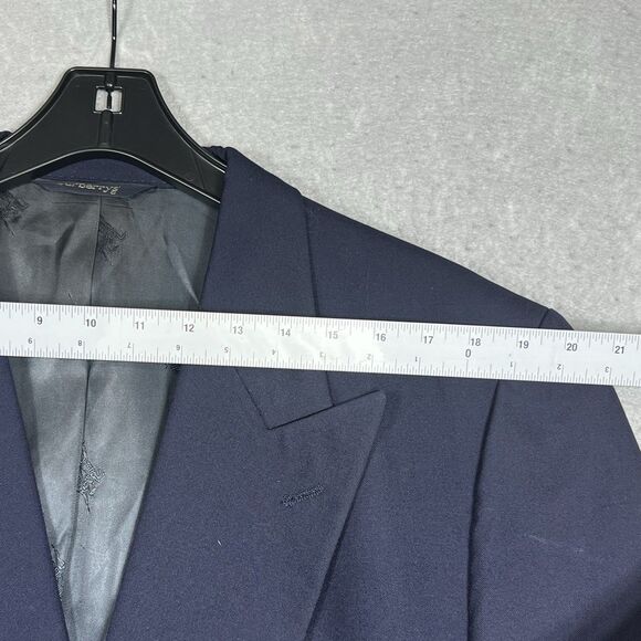 Vintage Burberrys’ Navy Blazer Pure Wool Gold Branded Buttons Jacket Mens Sz 46 - Picture 6 of 15